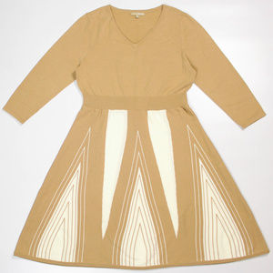 Camel Beige Sweater Dress Fit n Flare Deco
